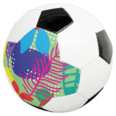 カラフルの花の背景 サッカーボール (3/4)