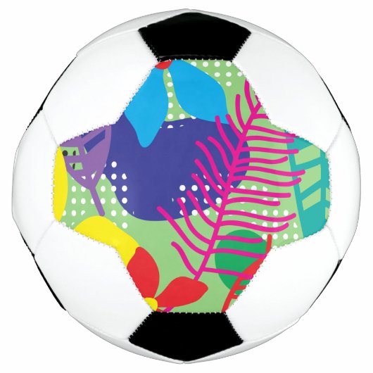 カラフルの花の背景 サッカーボール (正面)