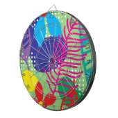 カラフルの花の背景 ダーツボード (正面右)