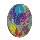 カラフルの花の背景 ダーツボード (正面左)