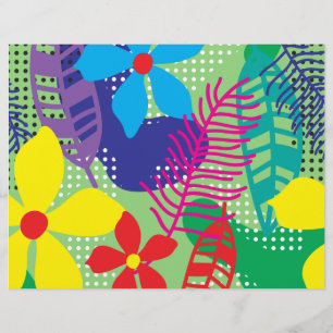 カラフルの花の背景 チラシ