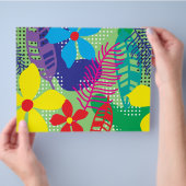 カラフルの花の背景 チラシ (手)