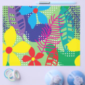 カラフルの花の背景 チラシ (シングル)