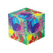 カラフルの花の背景 フォトキューブ (裏面アングル)