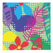 カラフルの花の背景 フォトキューブ (正面)