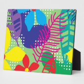 カラフルの花の背景 フォトプラーク (側面)