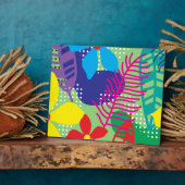 カラフルの花の背景 フォトプラーク (側面)