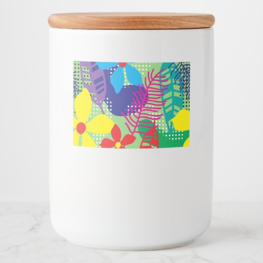 カラフルの花の背景 フードラベル (正面)