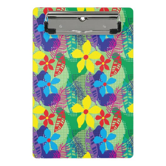 カラフルの花の背景 ミニクリップボード (正面)