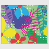 カラフルの花の背景 ラッピングペーパー (フラット)