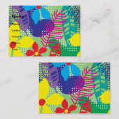 カラフルの花の背景 名刺 (正面/裏面)