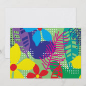 カラフルの花の背景 招待状 (正面/裏面)