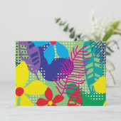 カラフルの花の背景 招待状 (スタンド正面)