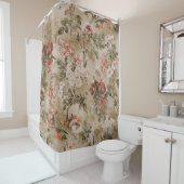 カラフルの花の背景。水色イラストレティ シャワーカーテン (インサイチュ)