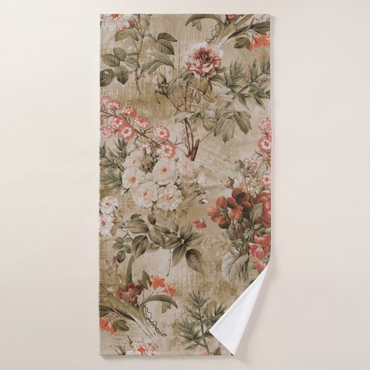 カラフルの花の背景。水色イラストレティ バスタオル (バスタオル)