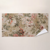 カラフルの花の背景。水色イラストレティ バスタオル (バスタオル)