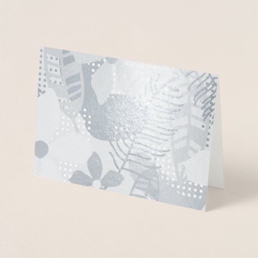 カラフルの花の背景 箔カード (正面)