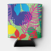 カラフルの花の背景 缶クーラー (正面)