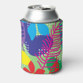 カラフルの花の背景 缶クーラー (缶裏面)