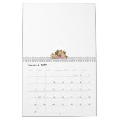 カラフルの花イラストレーションユニーク カレンダー (1月 2027)