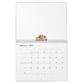 カラフルの花イラストレーションユニーク カレンダー (2月 2027)