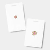 カラフルの花イラストレーションユニーク バッジ (正面＆裏面)