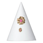 カラフルの花イラストレーションユニーク パーティーハット (正面)