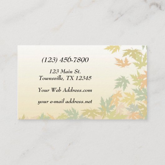 カラフルの落ちる紅葉 名刺 (裏面)