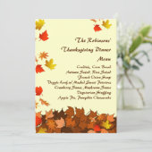カラフルの落ちる葉の感謝祭の夕食メニュー メニュー (スタンド正面)