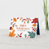 カラフルの葉の感謝祭の挨拶 カード (正面)