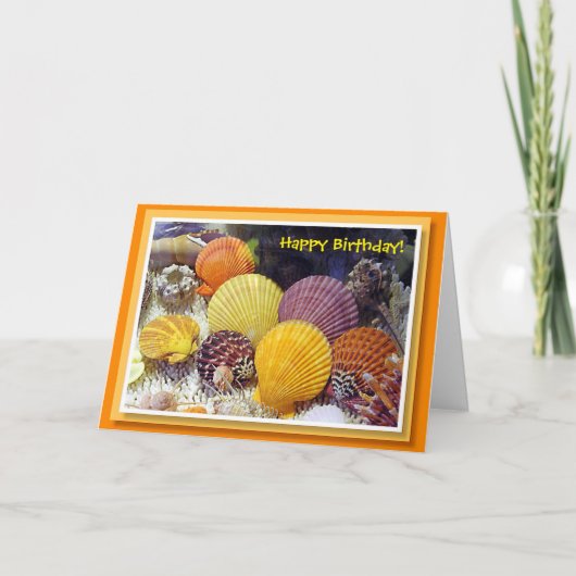 カラフルの貝のバースデー・カード カード (正面)