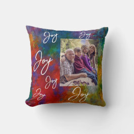 カラフルの追加フォトホリデーJoy クッション