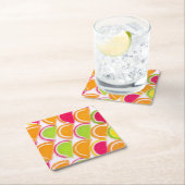 カラフルの違うなゼリーキャンデー スクエアペーパーコースター (インサイチュ)