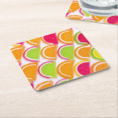 カラフルの違うなゼリーキャンデー スクエアペーパーコースター (アングル)
