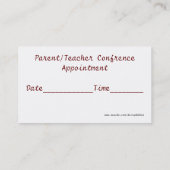 カラフルの鉛筆の先生の名刺 予約カード (裏面)