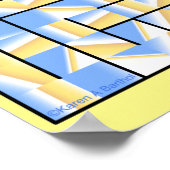 カラフルの青と黄色の迷路。 ポスター (角)