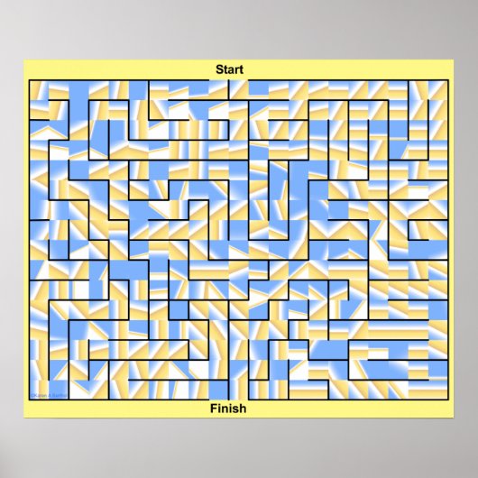 カラフルの青と黄色の迷路。 ポスター (正面)