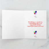 カラフルの100th誕生日の気球 カード (内部)