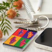 カラフルの1967年のBuick Riviera車のポップアート キーホルダー (正面右)