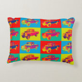 カラフルの1971年のランドローバーの小型トラックのポップアート アクセントクッション (裏面)