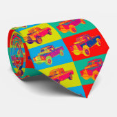 カラフルの1971年のランドローバーの小型トラックのポップアート ネクタイ (ロール)