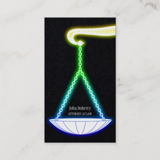 カラフルはかりで測白熱［赤熱］光を放つ裁 |弁護士 名刺 (正面)