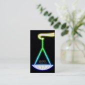 カラフルはかりで測白熱［赤熱］光を放つ裁 |弁護士 名刺 (スタンド正面)