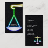 カラフルはかりで測白熱［赤熱］光を放つ裁 |弁護士 名刺 (正面/裏面)