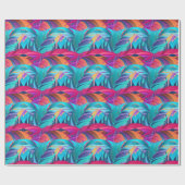 カラフルはっきりしたの羽 ラッピングペーパー (フラット)