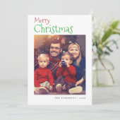 カラフルはっきりしたクリスマス写真ホリデーカード シーズンカード (スタンド正面)