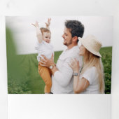 カラフルはっきりしたフェスティバルChristmas Holly写真 三つ折りクリスマスカード (内部最初)