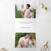 カラフルはっきりしたフェスティバルChristmas Holly写真 三つ折りクリスマスカード (内部)