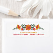 カラフルはっきりしたフォーク差出人住所 ラベル (インサイチュ)