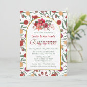 カラフルはっきりしたフローラ開花婚約パーティ 招待状 (スタンド正面)